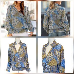 Lascana Smocked Boho Peasant Top New with tag Size 12